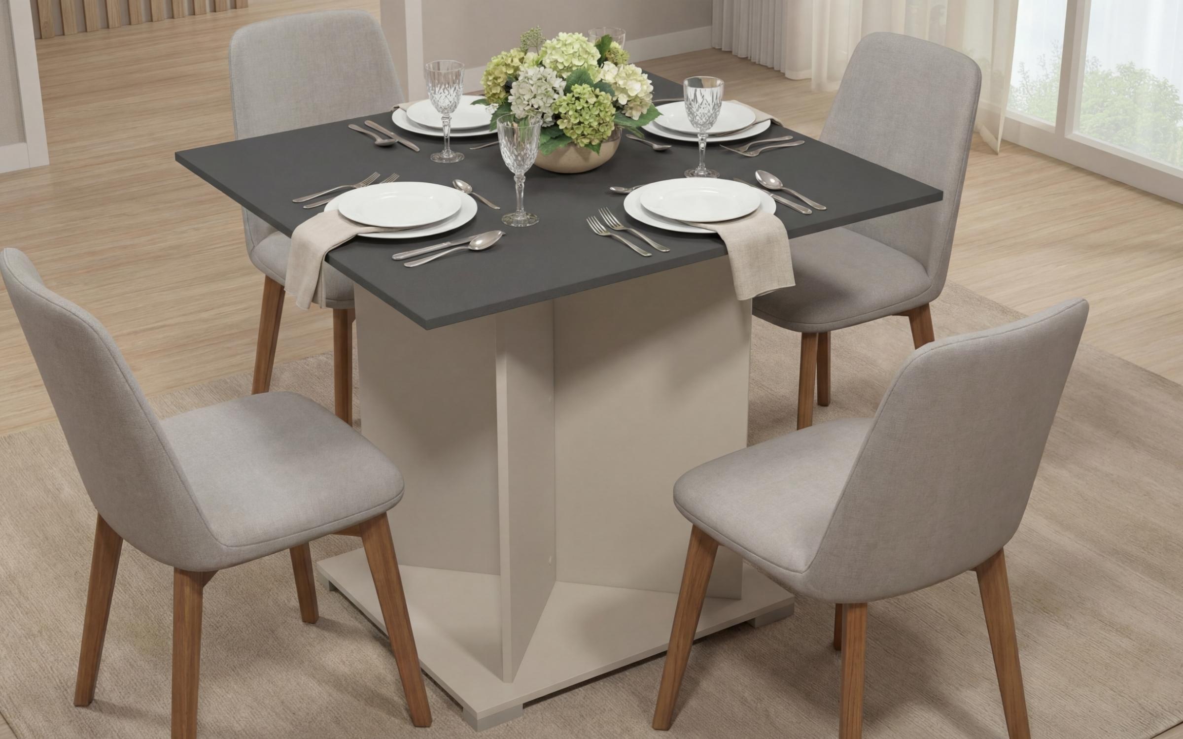 Masa dining Aurea XL, nisipiu mat + antracit mat  1